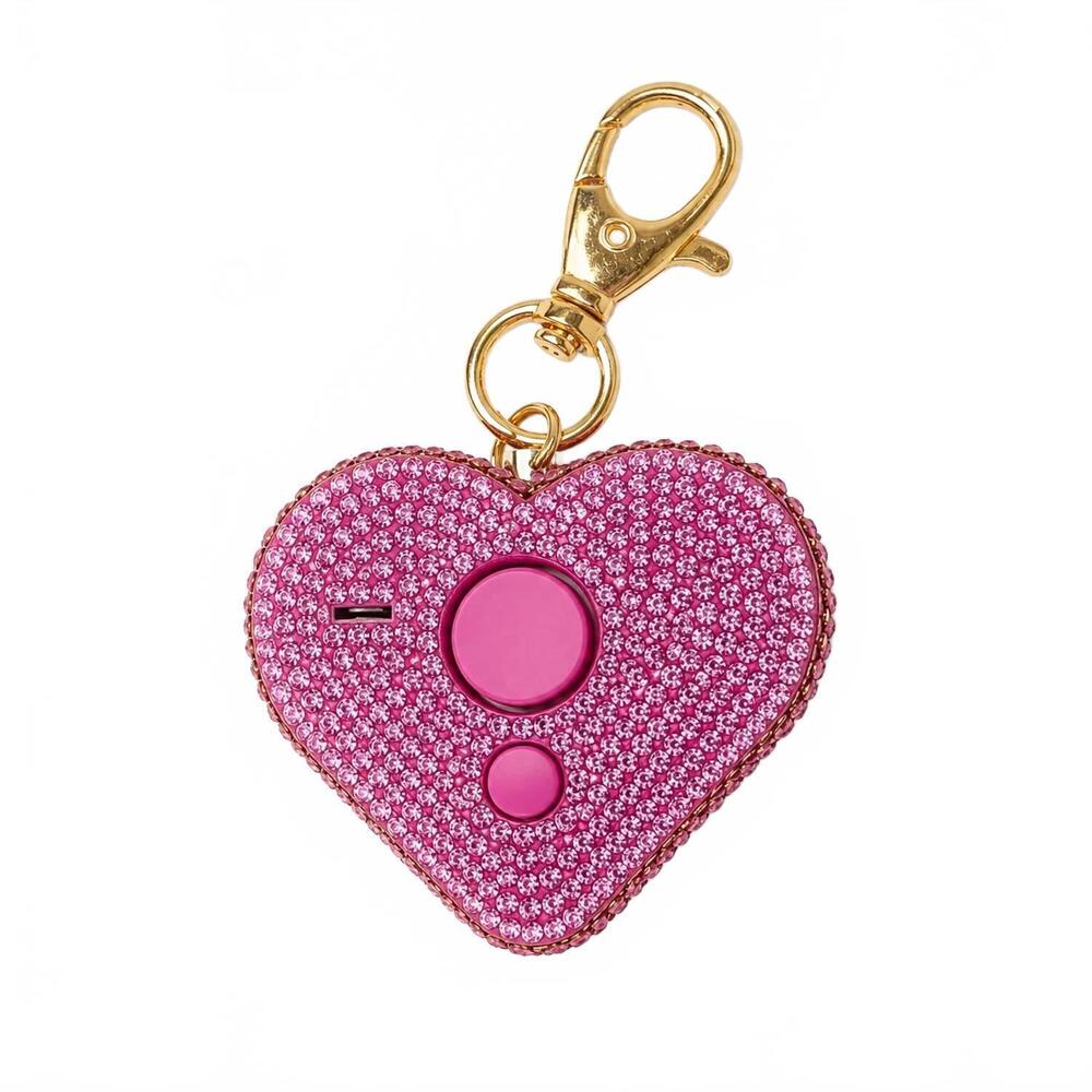 NEW DML WHOLESALE rhinestone heart personal safety alarm in pink